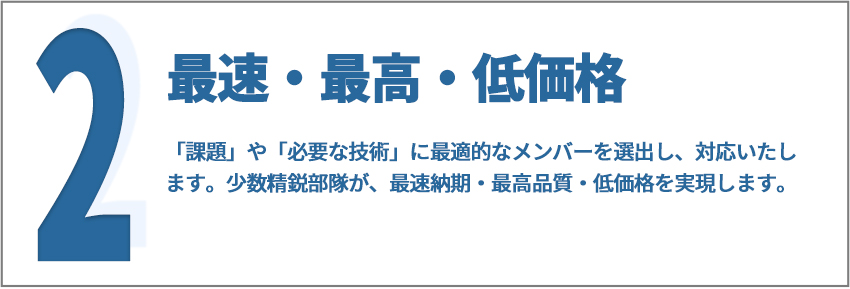 最速・最高・低価格